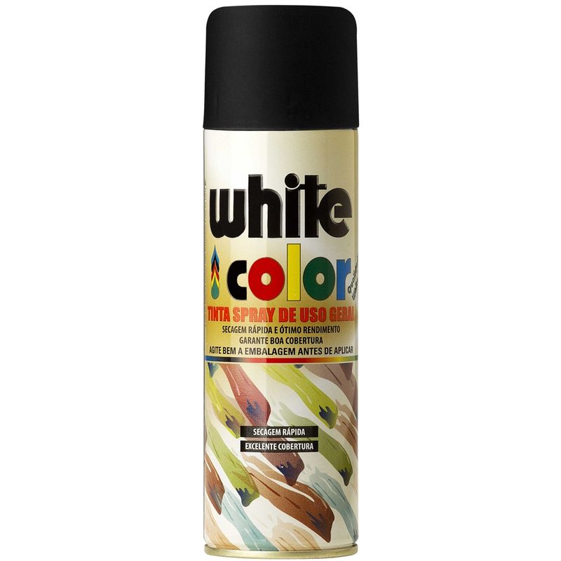 Tinta-Spray-White-Color-Preto-Fosco-340M
