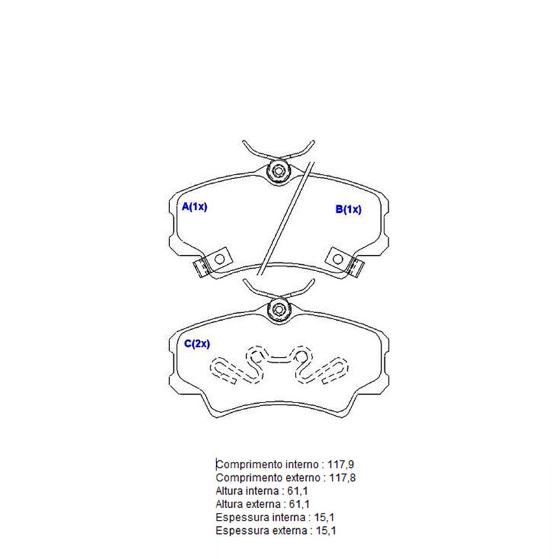 Pastilha-Freio-Convencional-Dianteira-Com-Alarme-Sistema-Varga-Trw-1250-Syl Pastilha-Freio-Convencional-Dianteira-Com-Alarme-Sistema-Varga-Trw-1250-Syl