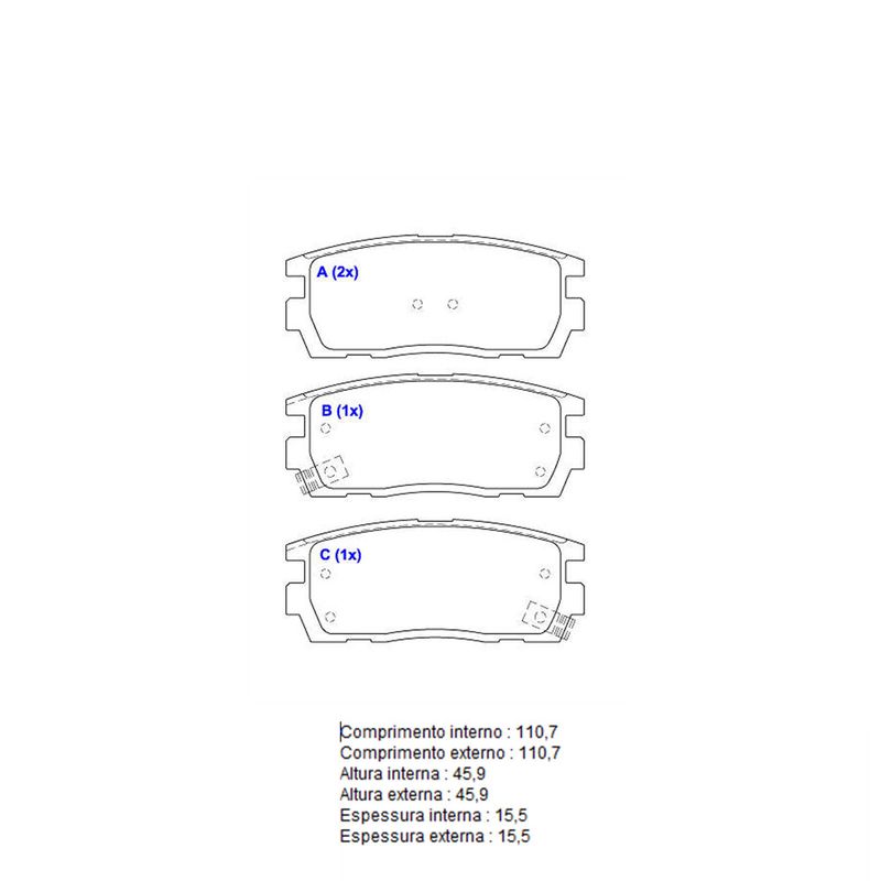 Pastilha-Freio-Convencional-Traseira-Com-Alarme-Sistema-Akebono-2091-Syl Pastilha-Freio-Convencional-Traseira-Com-Alarme-Sistema-Akebono-2091-Syl