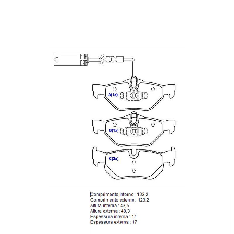 Pastilha-Freio-Convencional-Traseira-Com-Alarme-Sistema-Teves-1069-Syl Pastilha-Freio-Convencional-Traseira-Com-Alarme-Sistema-Teves-1069-Syl