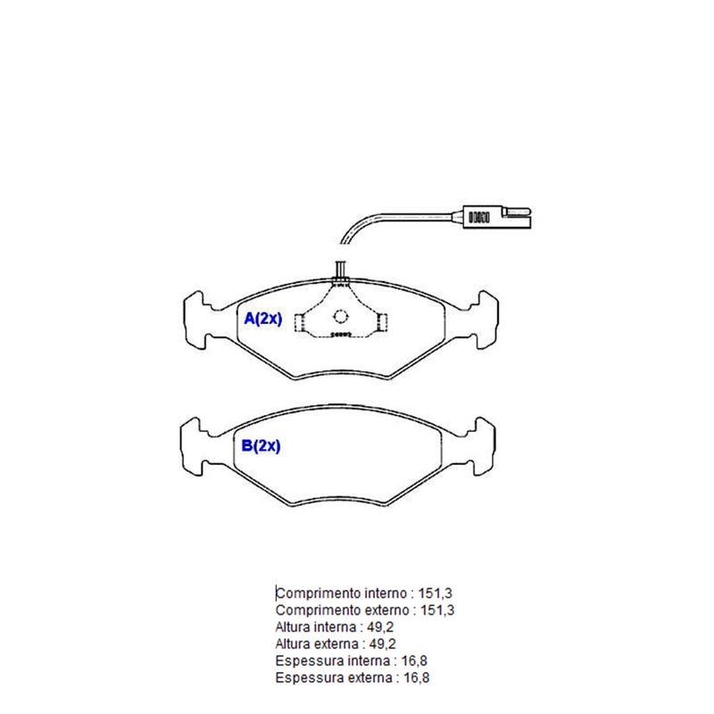 Pastilha-Freio-Convencional-Dianteira-Com-Alarme-Sistema-Teves-1186-Syl Pastilha-Freio-Convencional-Dianteira-Com-Alarme-Sistema-Teves-1186-Syl
