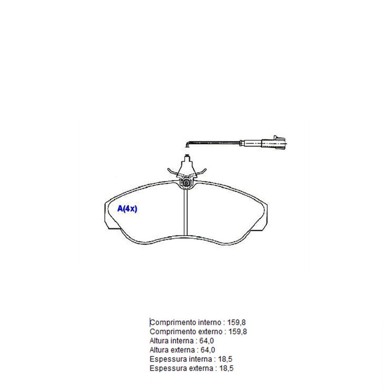 Pastilha-Freio-Convencional-Dianteira-Com-Alarme-Sistema-Bendix-Berling-1199-Syl Pastilha-Freio-Convencional-Dianteira-Com-Alarme-Sistema-Bendix-Berling-1199-Syl