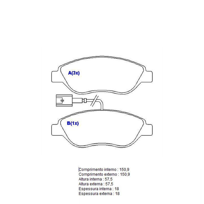 Pastilha-Freio-Convencional-Dianteira-Com-Alarme-Sistema-Bosch-1206-Syl Pastilha-Freio-Convencional-Dianteira-Com-Alarme-Sistema-Bosch-1206-Syl