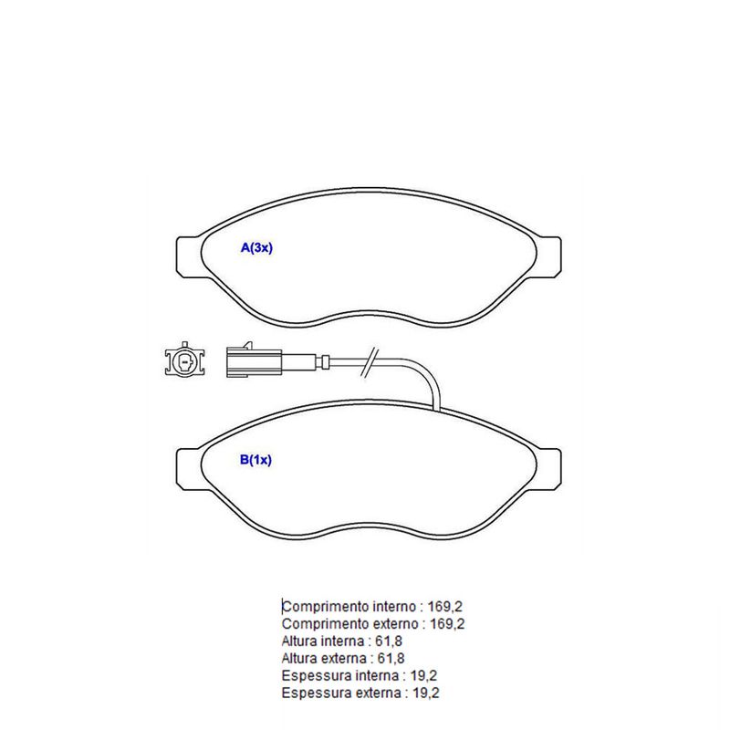Pastilha-Freio-Convencional-Dianteira-Com-Alarme-Sistema-Brembo-1337-Syl Pastilha-Freio-Convencional-Dianteira-Com-Alarme-Sistema-Brembo-1337-Syl