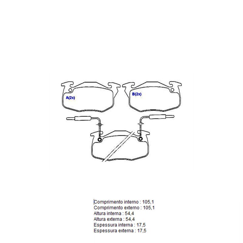 Pastilha-Freio-Convencional-Dianteira-Com-Alarme-Sistema-Bendix-1349-Syl Pastilha-Freio-Convencional-Dianteira-Com-Alarme-Sistema-Bendix-1349-Syl
