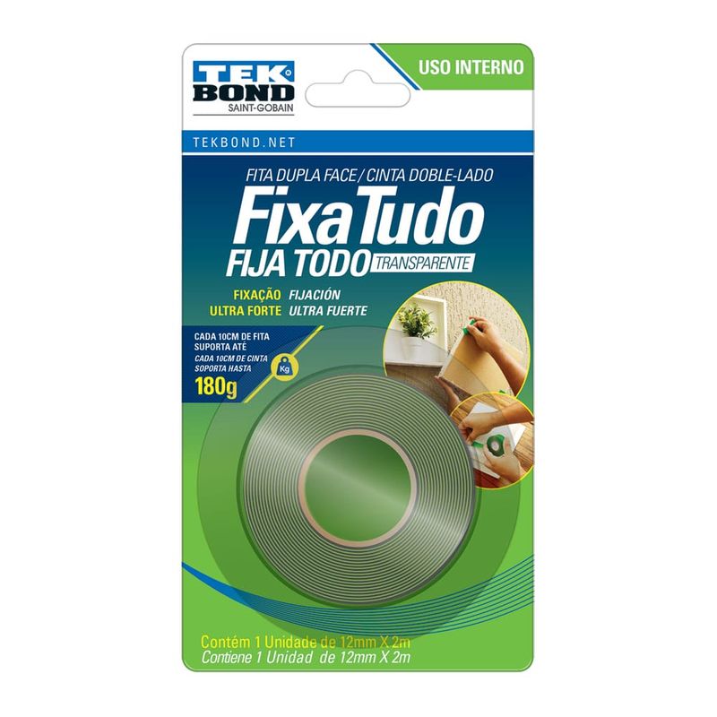 Fita-Dupla-Face-Blister-12mmX2mm-Tekbond-89662 Fita-Dupla-Face-Blister-12mmX2mm-Tekbond-89662