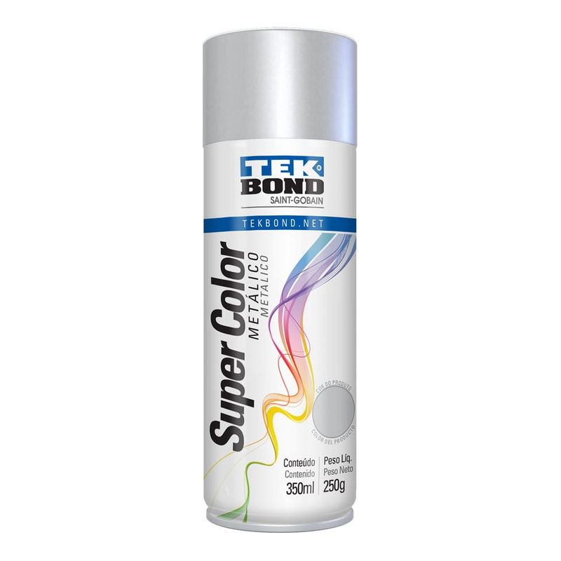Tinta-Aerossol-Spray-Prata-Metalico-Tekbond-39821 Tinta-Aerossol-Spray-Prata-Metalico-Tekbond-39821