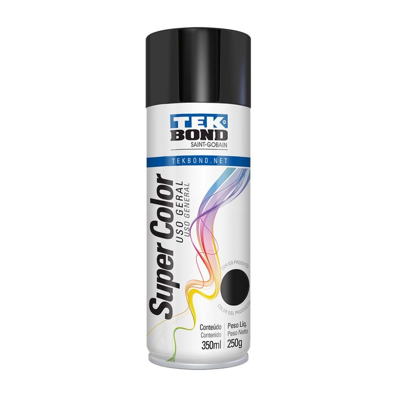 Tinta-Aerossol-Spray-Preto-Brilhante-Uso-Geral-Tekbond-39563 Tinta-Aerossol-Spray-Preto-Brilhante-Uso-Geral-Tekbond-39563